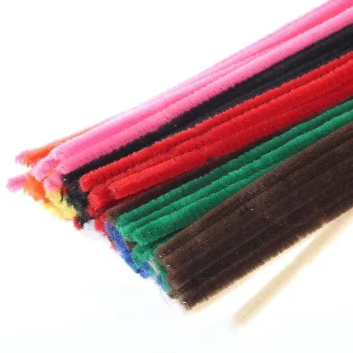 6 Inch x 4mm Chenille Stems Pipe Cleaners 100-Piece Assortment Color