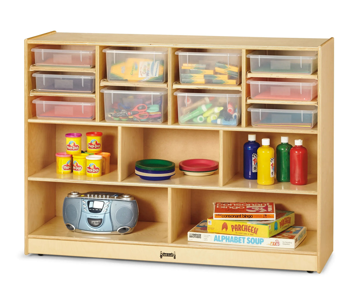 Jonti-Craft® Super-Sized Combo Mobile Storage Unit - with Clear Bins