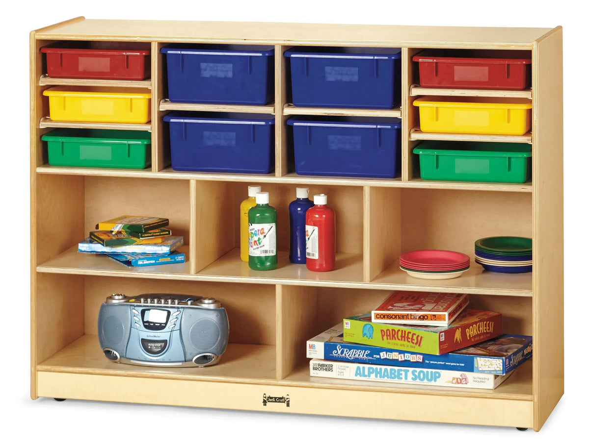 Jonti-Craft® Super-Sized Combo Mobile Storage Unit - with Clear Bins