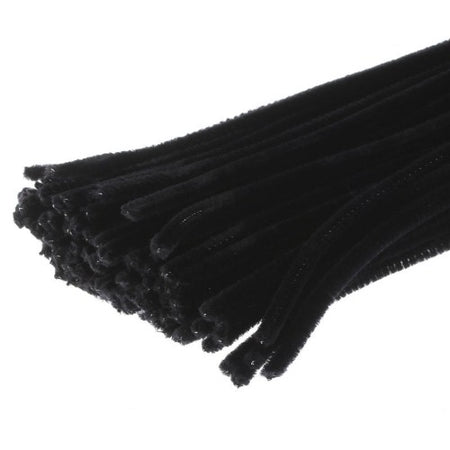 Chenille Stems Pipe Cleaners 12 Inch x 6mm 100-Piece Black