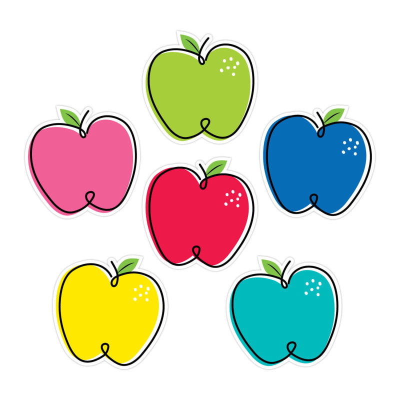 Core Décor Doodle Apples 6" Designer Cut-Outs, Pack of 36