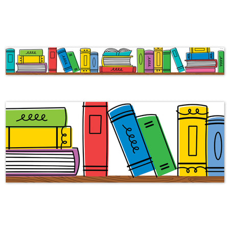 Core Decor Doodle Bookshelf EZ Border, 48 Feet
