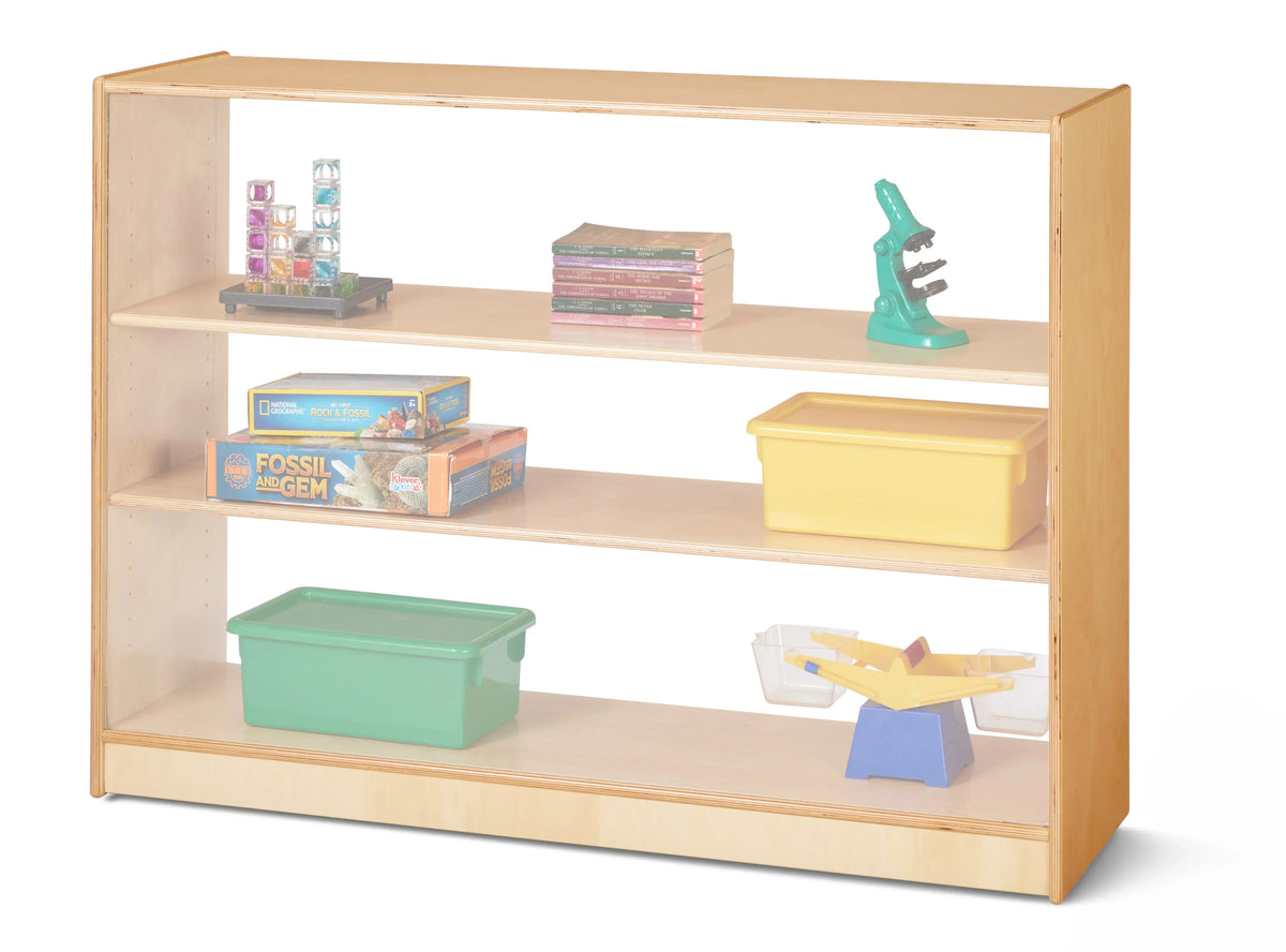 Jonti-Craft® Super-Sized Adjustable Mobile Straight-Shelf - See-Thru Back
