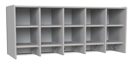 Rainbow Accents® 10 Section Wall Mount Coat Locker - with Trays - Gray
