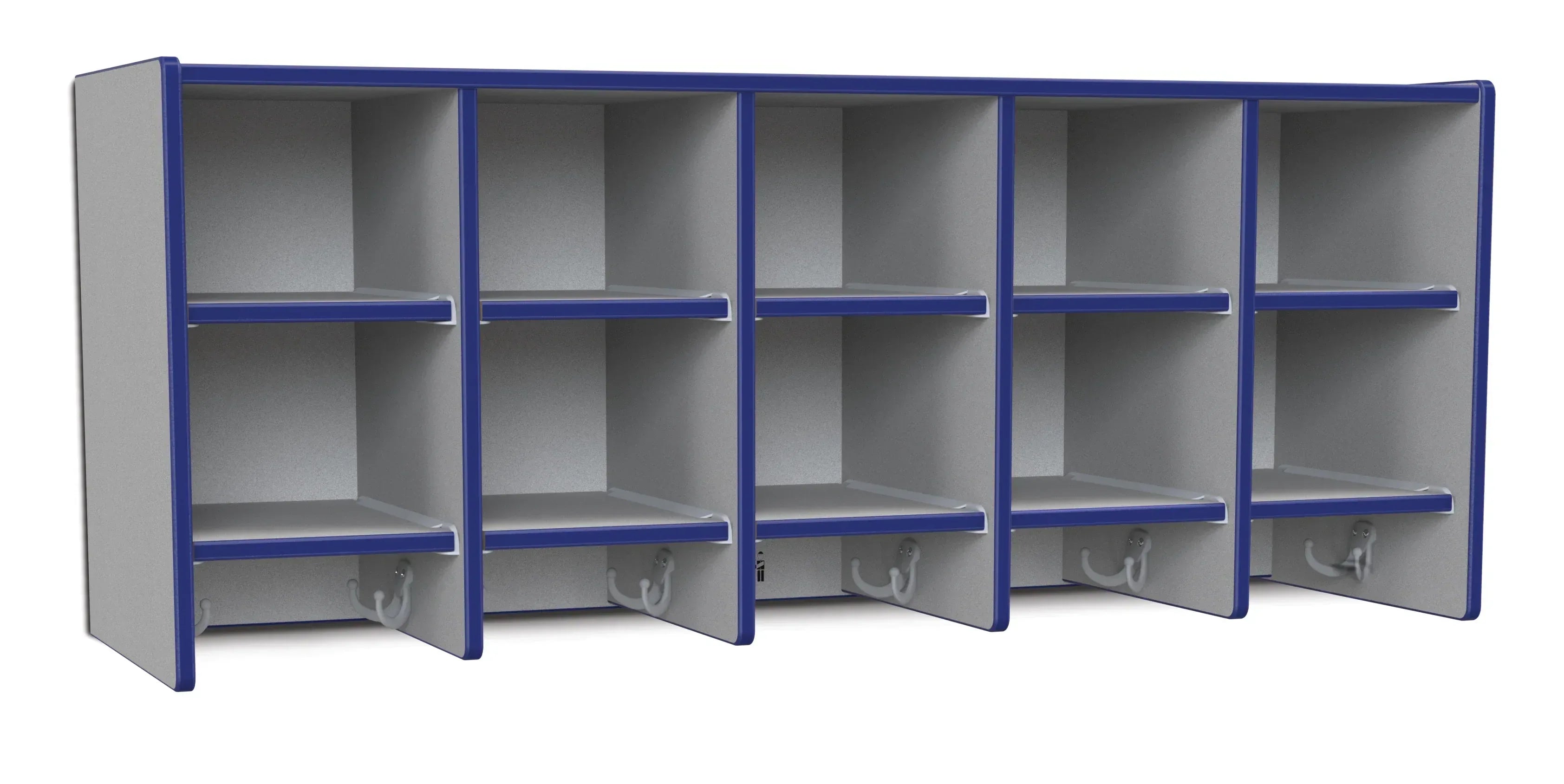 Rainbow Accents® 10 Section Wall Mount Coat Locker - with Trays - Blue
