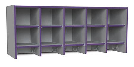 Rainbow Accents® 10 Section Wall Mount Coat Locker - with Trays - Purple