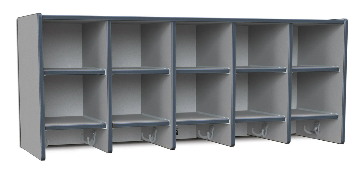 Rainbow Accents® 10 Section Wall Mount Coat Locker - without Trays - Navy
