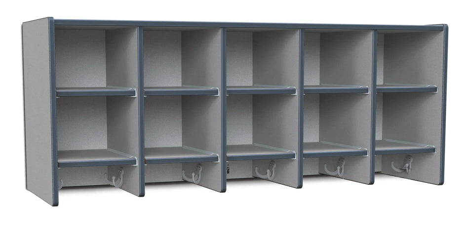 Rainbow Accents® 10 Section Wall Mount Coat Locker - without Trays - Navy