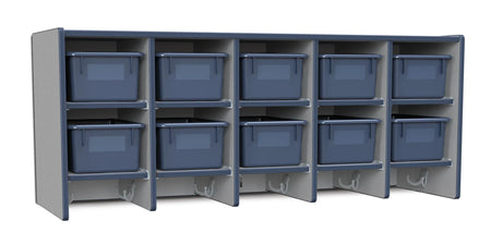 Rainbow Accents® 10 Section Wall Mount Coat Locker - with Trays - Navy