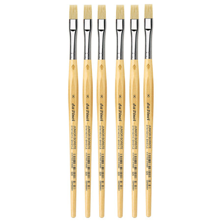 JUNIOR BORSTE Synthetic Student Brush, Synthetic, Tempera, Flat, Series 329, Size 8, Pack of 6