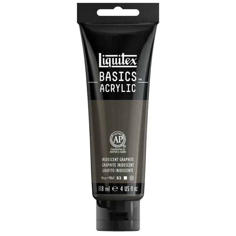 BASICS Acrylic Paint, 118 mL Tube, Iridescent Graphite
