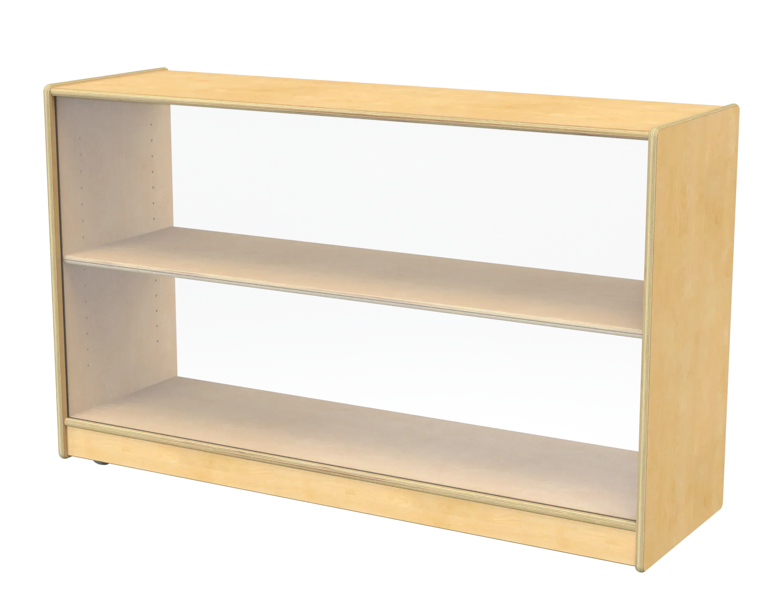 Jonti-Craft® Low Adjustable Mobile Straight-Shelf - See-Thru Back