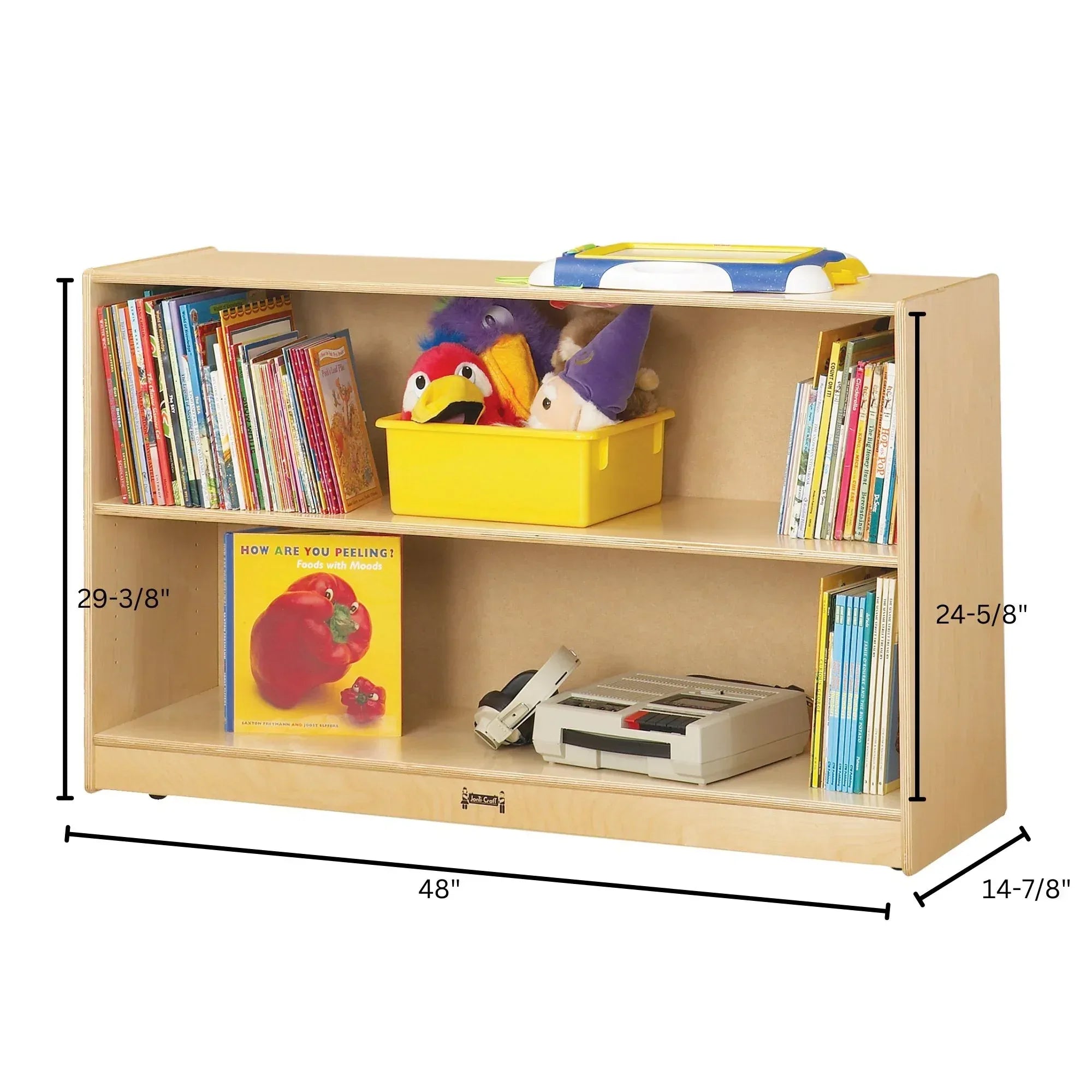 Jonti-Craft® Low Adjustable Mobile Straight-Shelf
