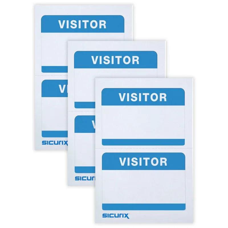 Visitor Adhesive Badges, Blue, 100 Per Pack, 3 Packs – Gramco School ...