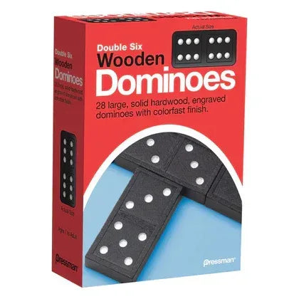 Pressman, Double Six, 28 Wooden Dominoes Game