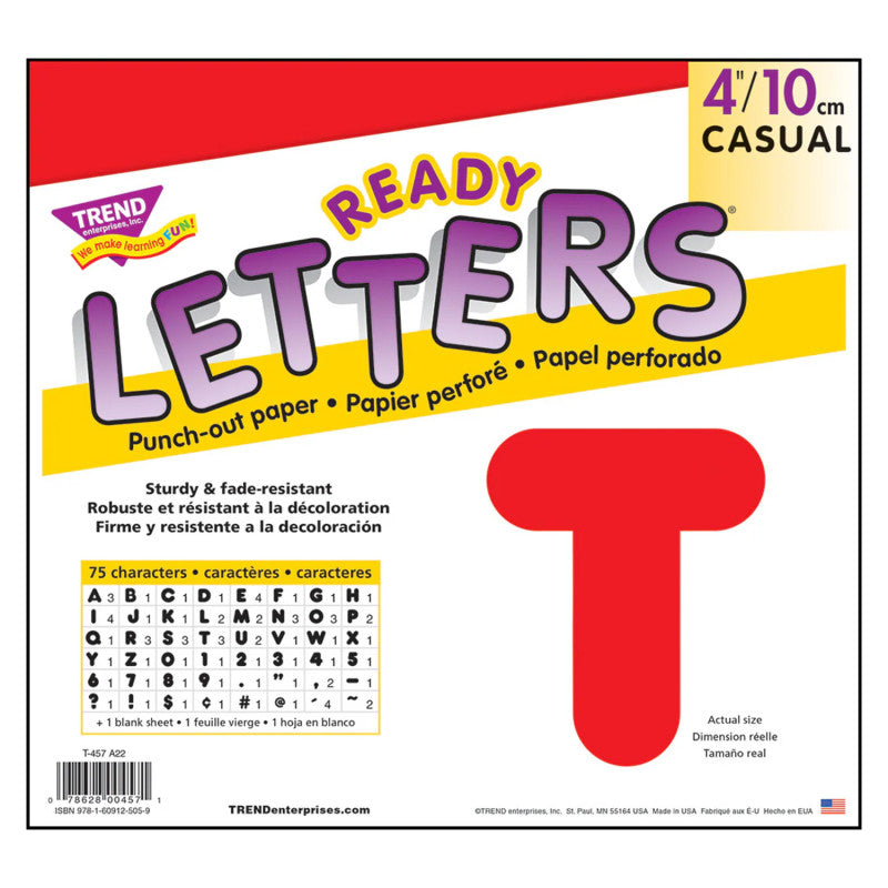 Red 4" Casual Uppercase Ready Letters&reg;