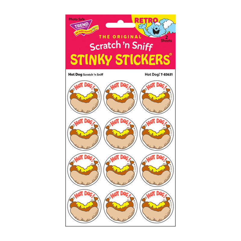 Hot Dog!/Hot Dog Scent Retro Scratch 'n Sniff Stinky StickersÂ®, 24 ct.