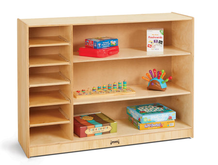 Jonti-Craft® Adjustable Combo Mobile Straight-Shelf - without Paper-Trays