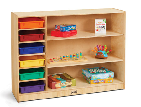 Jonti-Craft® Adjustable Combo Mobile Straight-Shelf - without Paper-Trays