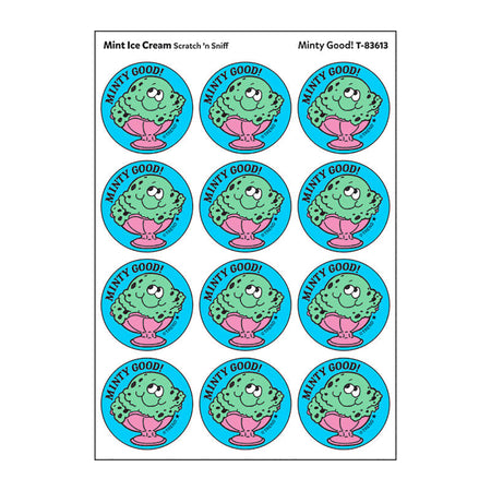 Minty Good!/Mint Ice Cream Scented Stickers, Pack of 24