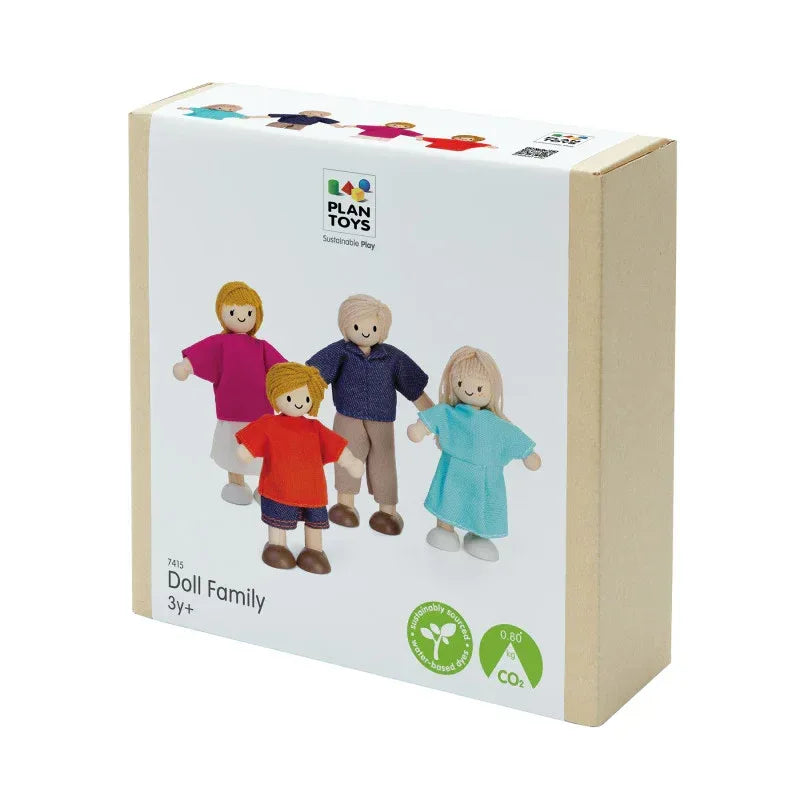 Wooden Doll Family - Light Skin Tone & Blonde Hair