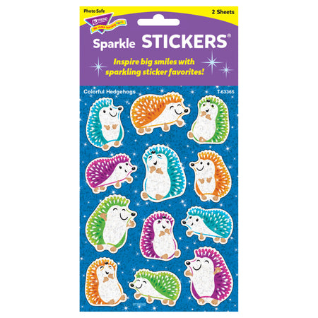 Colorful Hedgehogs Sparkle Stickers&reg;, 24 ct
