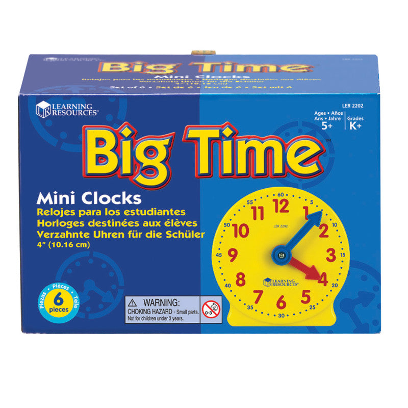 Big Time&trade; Geared Mini-Clocks, Set of 6