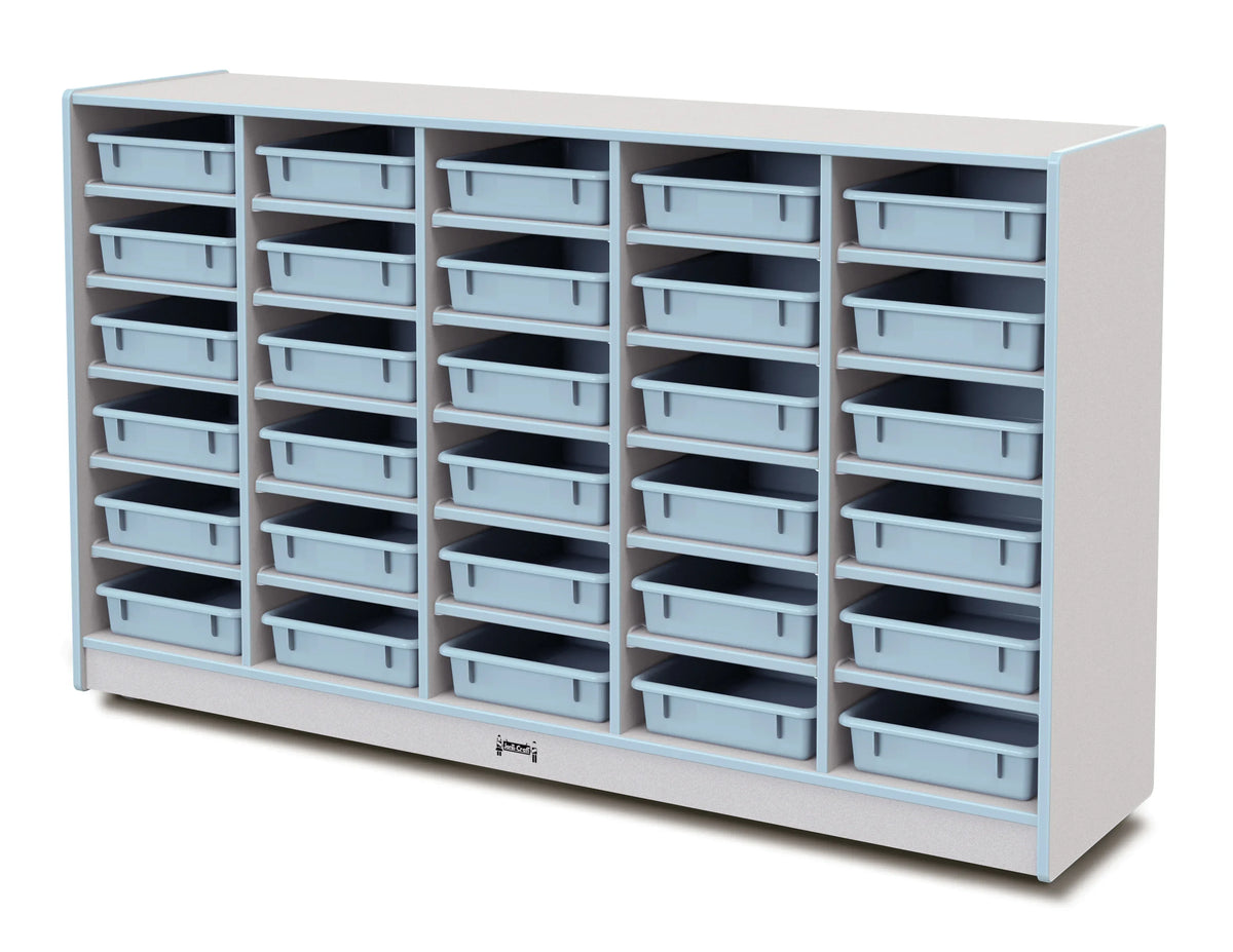 Rainbow Accents® 30 Paper-Tray Mobile Storage - with Paper-Trays - Coastal Blue