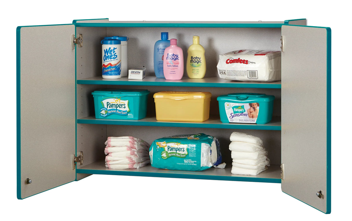Rainbow Accents® Lockable Wall Cabinet - Teal