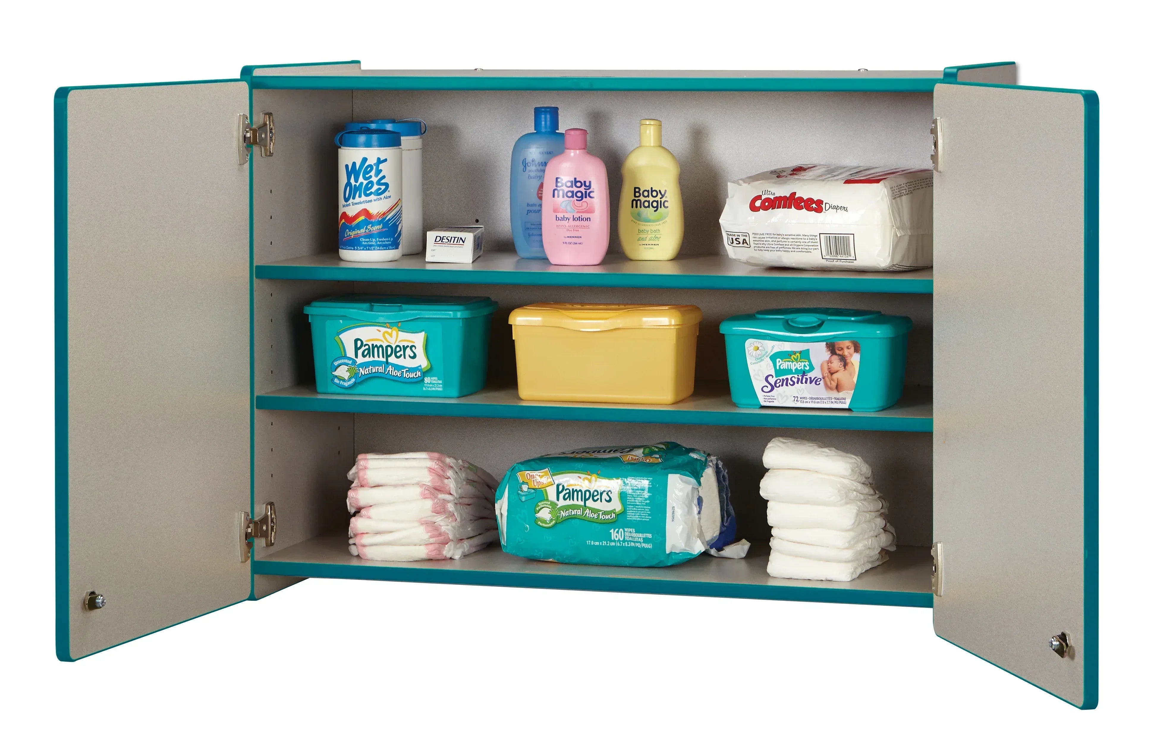 Rainbow Accents® Lockable Wall Cabinet - Teal