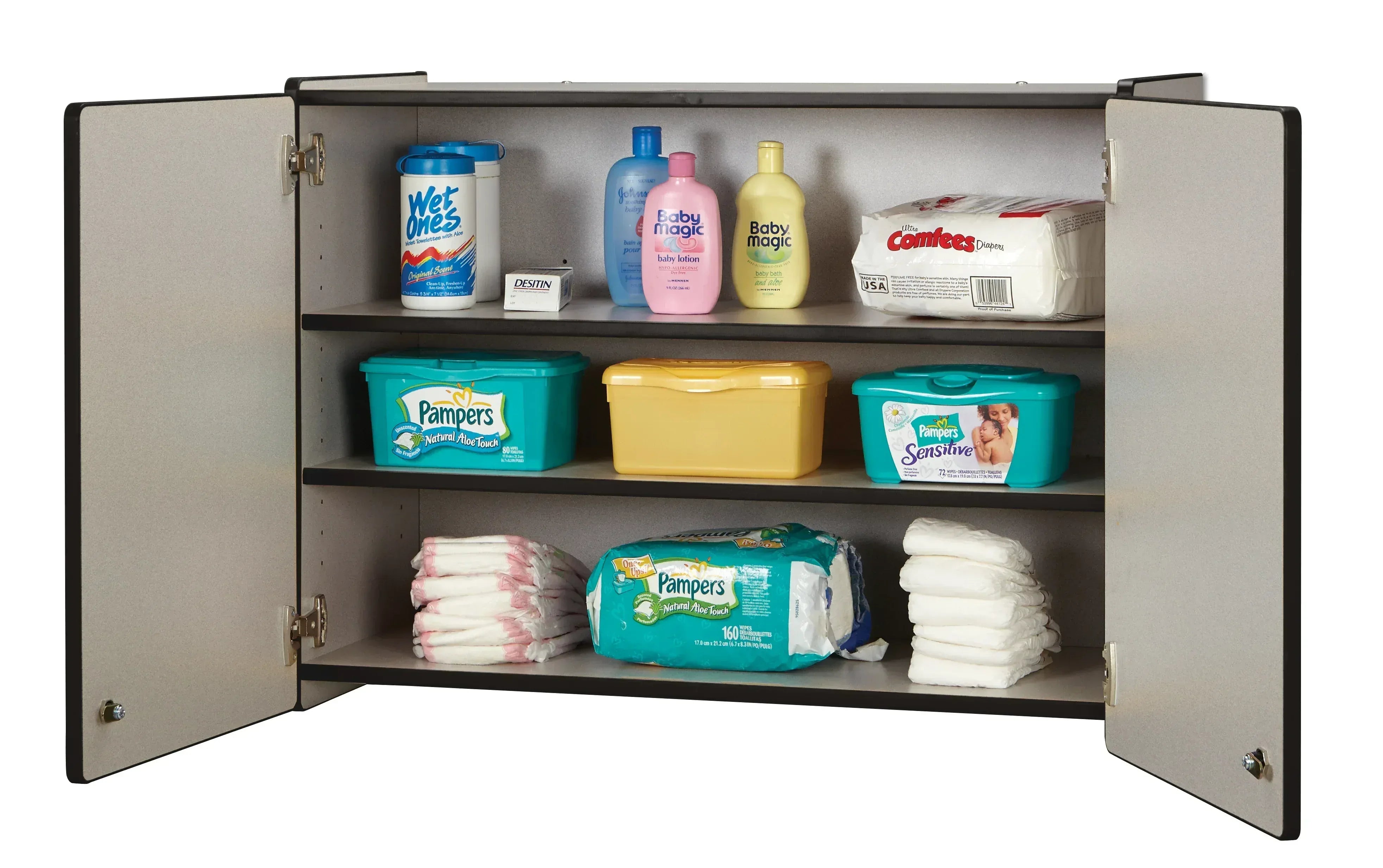 Rainbow Accents® Lockable Wall Cabinet - Black