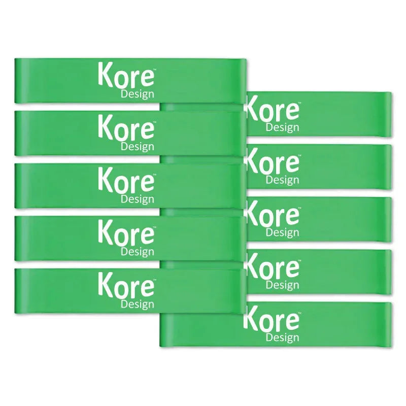 Fidget Kick Bands, Latex, 10" to 16", Green, Pack of 10