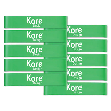 Fidget Kick Bands, Latex, 10" to 16", Green, Pack of 10