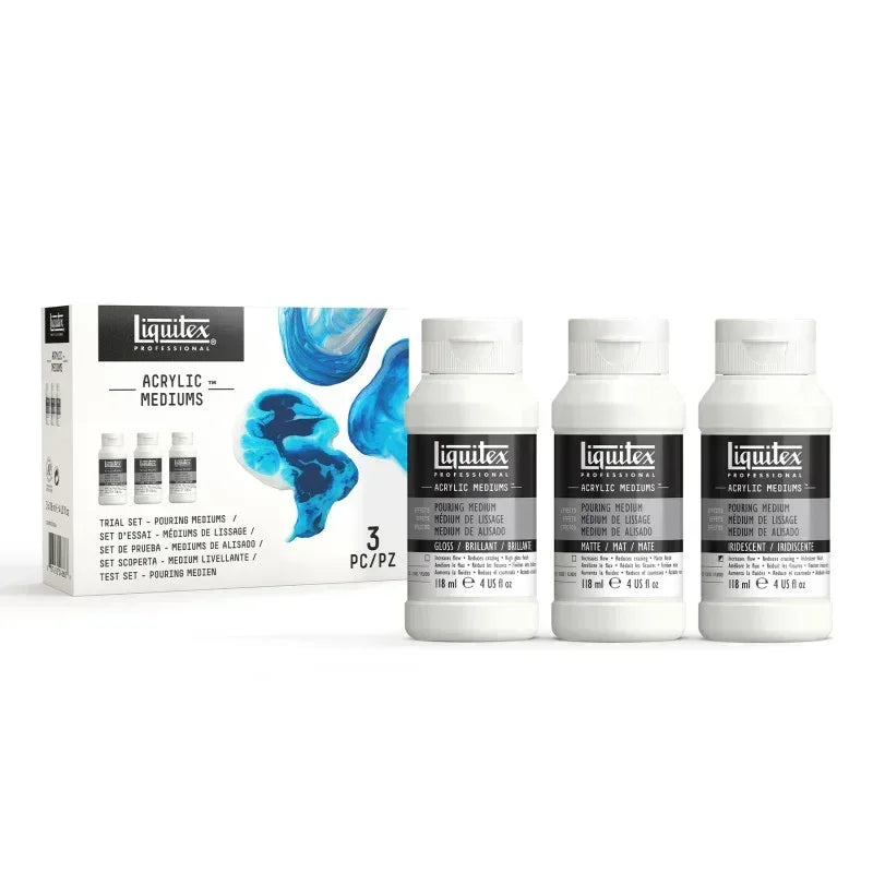 Professional Pouring Mediums, Trial Mix, 118 mL Bottles, Set of 3
