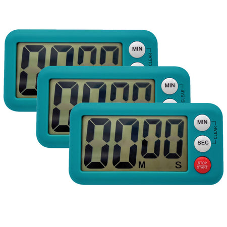 Magnetic Digital Classroom Timer, Teal, Pack of 3