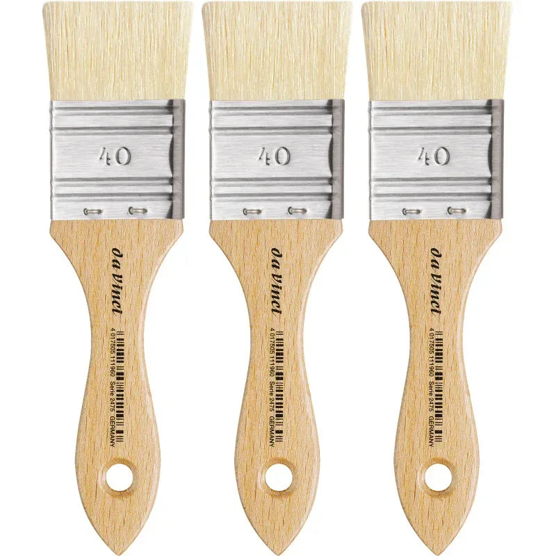 MAESTRO2 Mottler Brush, Natural Bristle, Acrylic & Oil, Flat, Series 2475, Size 40, Pack of 3
