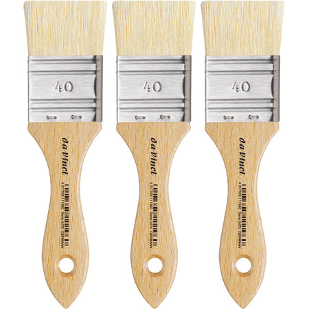 MAESTRO2 Mottler Brush, Natural Bristle, Acrylic & Oil, Flat, Series 2475, Size 40, Pack of 3