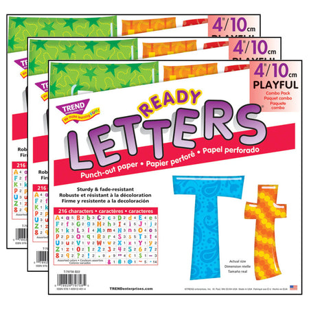 Colorful Patterns 4" Play Combo Ready Letters&reg;, 3 Packs