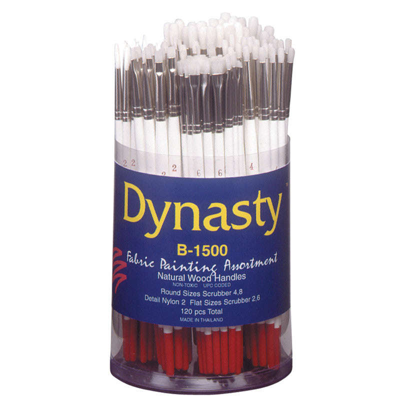 Fine White Nylon Round, Detail and Scrubber Brush Canister, 120 Brushes