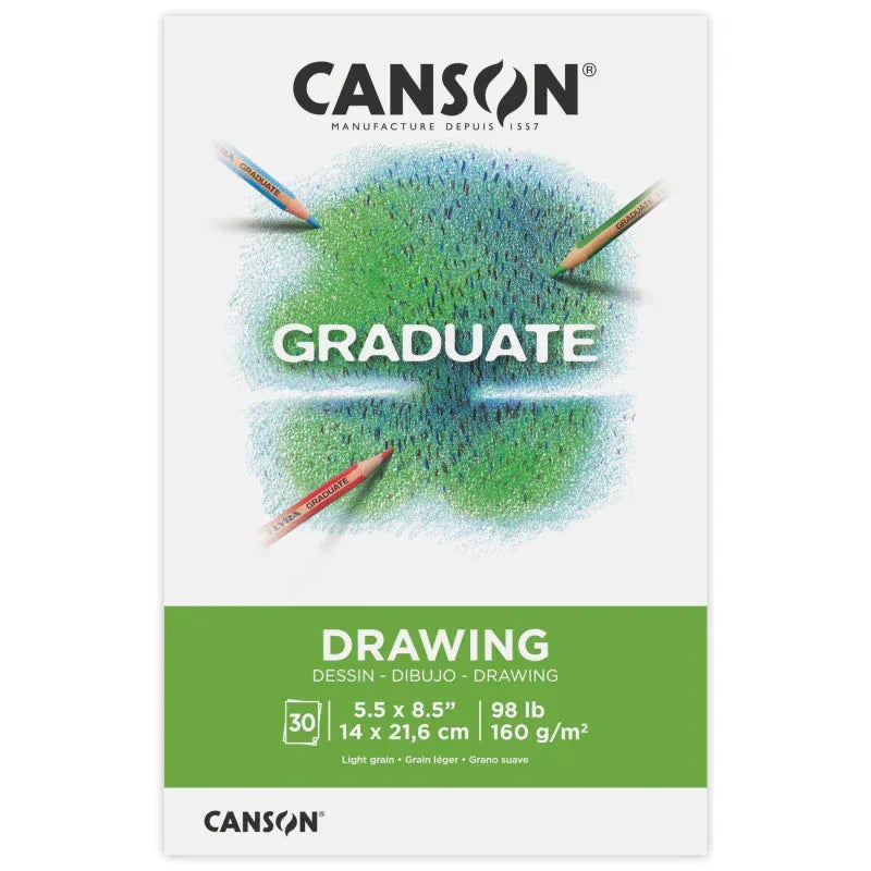 Graduate Drawing Pad, Foldover Binding, 30 Sheet, 5.5x8.5 inch, 1 Count