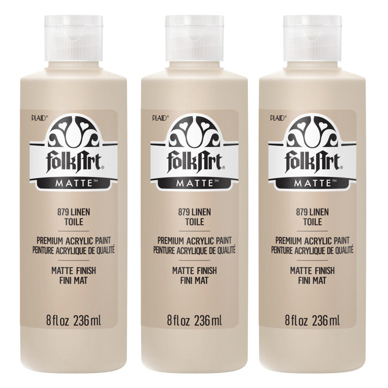 Acrylic Paint Matte, 8oz., Linen, Pack of 3