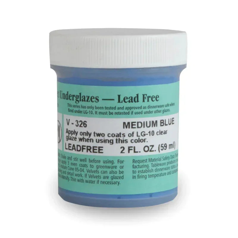 Velvet Underglaze, 2 oz, Medium Blue V-326
