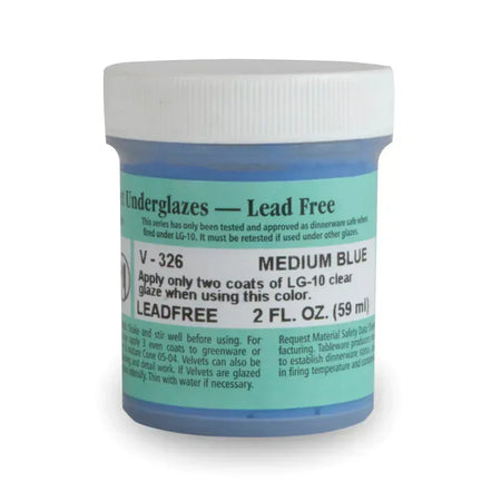 Velvet Underglaze, 2 oz, Medium Blue V-326