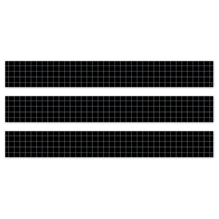 Core Decor Window Pane on Black EZ Border, Bulletin Board Border, 48 Feet Per Pack, 3 Packs