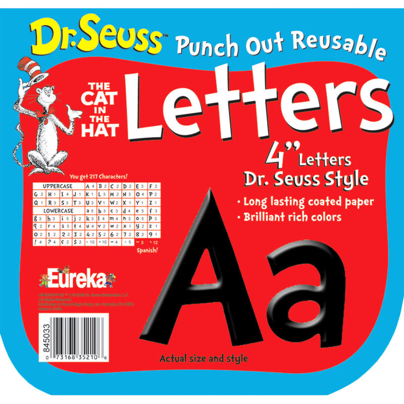 Dr. Seuss&trade; Black Deco 4" Letters, 217 Characters