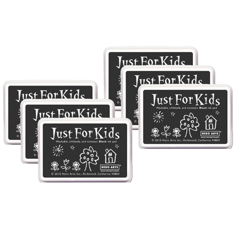 Just for Kids&reg; Ink Pad, Black, Pack of 6
