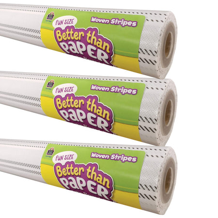 Fun Size Better Than Paper&reg; Bulletin Board Roll, 18" x 12', Woven Stripes, Pack of 3