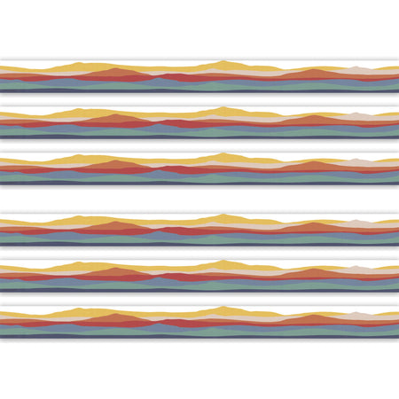 Moving Mountains Road Trip On the Horizon Die-Cut Border Trim, 35 Feet Per Pack, 6 Packs