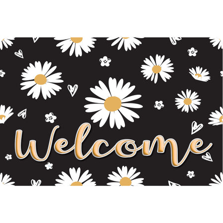 The Original Fun Mat&trade;, Welcome Mat, 15.5" x 23.5", Daisies Welcome