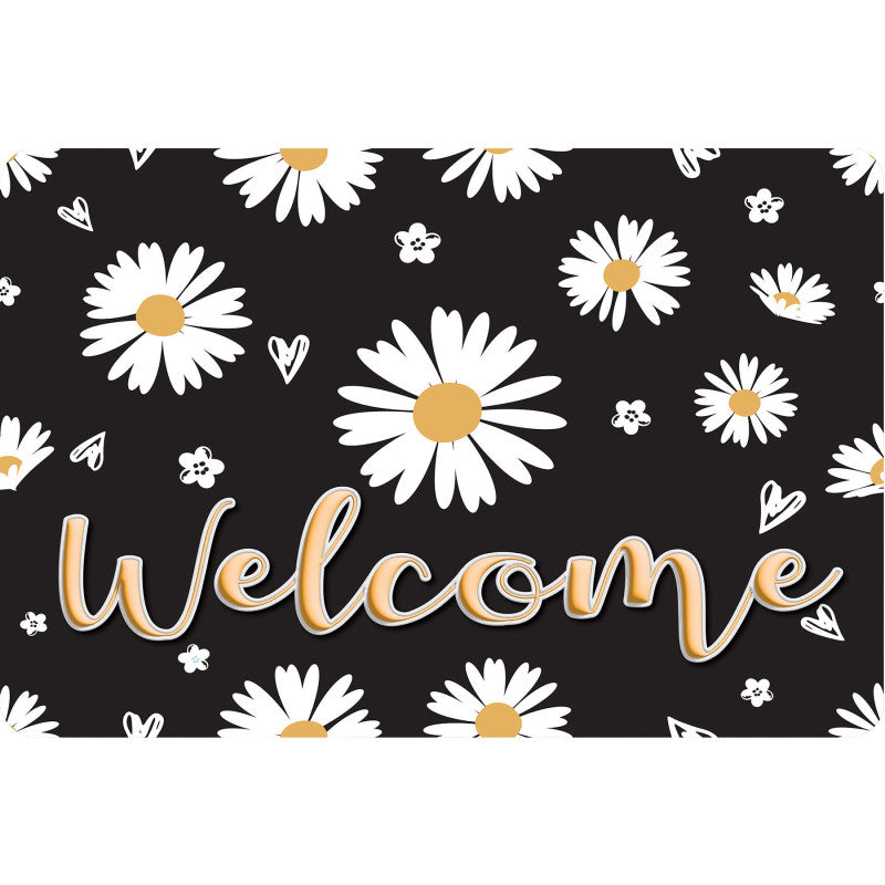 The Original Fun Mat&trade;, Welcome Mat, 15.5" x 23.5", Daisies Welcome